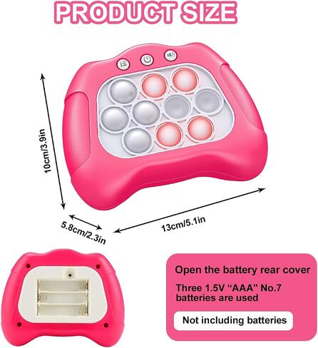 Quick Push Puzzle Game Machine Pop Fidget Light-Up Squeeze Poppet Sensory Toy Educational Push Pop Bubble Toy Stress Relief Party Favors Puzzle Game for Kids Teens Adults （Pink） in Saudi Arabia