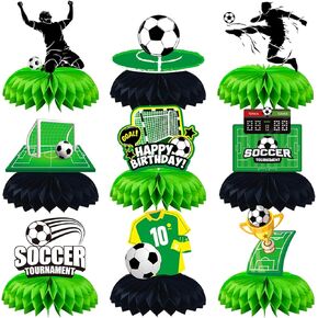 9 Pcs Soccer Centerpieces for Table Soccer Party Decorations Soccer Birthday Party Decorations Soccer Party Favors