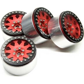 RCLIONS Aluminum Alloy 2.2 Beadlock Wheels Rims 35mm for 1/10 Scale RC Crawler Car Axial Wraith 90018 -Pack of 4