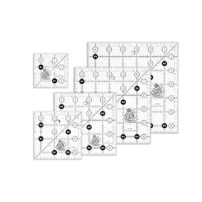 5 Non-Slip Square Quilt Rulers - 2.5", 3.5", 4.5", 5.5", 6.5"