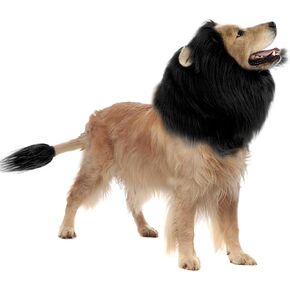 New Dog Costume Halloween Dog Costume Lion Mane for Medium and Large Dogs Realistic Lion Wig Dog Costume Supplement Lion Mane for Photoshoot Entertainment (Light Brown) Size M + Tail Set