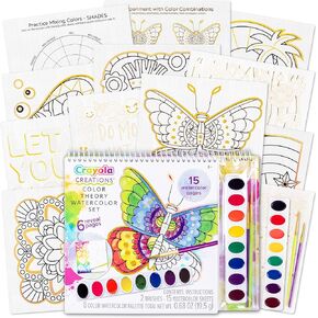 Fashion Angels Crayola Creations Color Theory Watercolor Set, Paint Set with Brushes & Watercolor Sheets, Ideal Arts & Crafts Activity for Kids