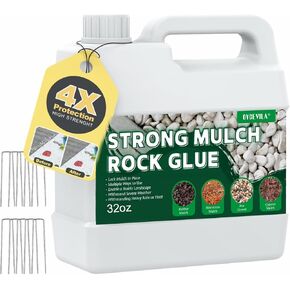 Strong Mulch Glue Concentrate, Mulch Landscape Lock Adhesive Pea Gravel Stabilizer, Clear Quick Dry Mulch Gravel Binder Glue, Non-Toxic Mulch Glue, Mulch Rock Glue for Landscaping Pea Gravel & Bark