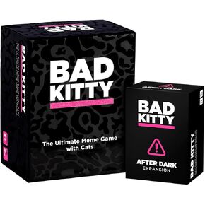 Bad Kitty Party Game + After Dark Expansion Set. The Ultimate Meme Game with Cats - The PURRRRFECT Adult Card Game for You, Your Posse & Other Cool Cats! - for Friends, Family, Board Game Night