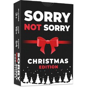 Hollew Christmas Card Game Sorry Not Sorry - Family Games | Christmas Stocking Filler Games | Xmas Gift Ideas, Secret Santa Gifts | Holiday Party Games | Cards Games for Adults Parties | Age 15+