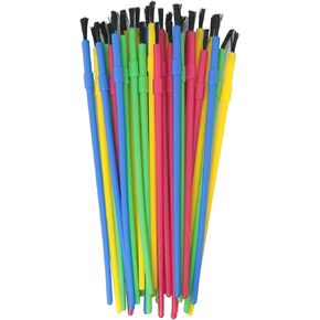 30PCS 4Colors Colorful Detail Painting Kit Plastic Paint Brushes Paint Brushes Bulk Kids Paint Brushes Oil Watercolor Brushes for Kids Party Art Crafts School Classroom Supplies