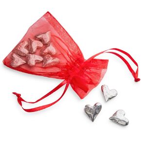 DANFORTH - Vilmain Original Heart Pocket Charms/Coins, Pewter, Made in USA, Gift Bag (Pack of 10)
