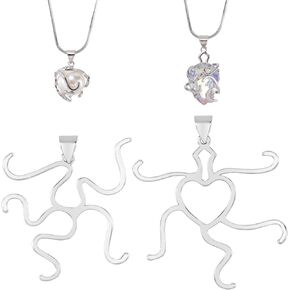 Joez Wonderful Pendant Blank for Jewelry Making Charms Stone, Silver 5 Claws Prong Pendant Holder Setting for Nuggets Handmade Necklace Earring DIY