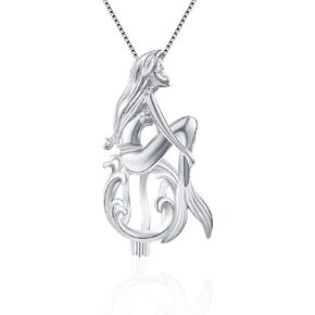 925 Sterling Silver Enchanted Mermaid Cage Pendants Crafting Charm for DIY Necklace Bracelet Jewelry Making