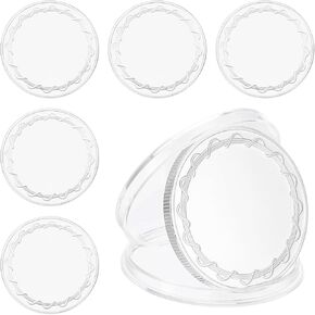 PATIKIL 6pcs Blank Coins for Engraving, 40mm Coin Blanks Laser Engraving Blanks Custom Challenge Coins Polished Metal Disc Circle Round Plate for Laser Engraving Stamping, Silver Rose Gold
