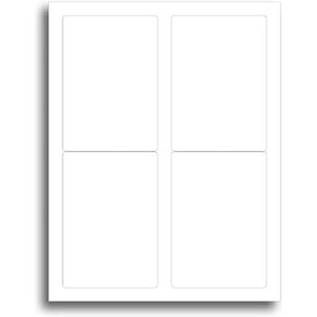 Blank White Adhesive 3.5" x 5" Labels - 10 Sheets / 40 Labels - Blank Stickers Printable with Inkjet/Laser Printers