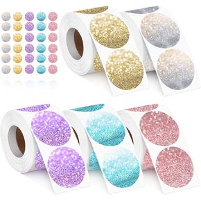 2500 Pcs 2 Inch Circle Thermal Sticker Labels Self Adhesive Round Direct Thermal Labels Multipurpose Printer Stickers for DIY Logo Design, Qr Code, Name Tag(Gradient Color)