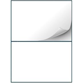 Shop4Mailers 2-Up White Permanent Self Adhesive Shipping Labels 5 ½" x 8 1/2" Easy Peel Stickers for Laser & Inkjet Printers - 100 Sheets - 200 Count Labels