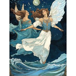 LOMSIOY DIY 5D Diamond Art Kits for Adults, Woman Diamond Painting Kits for Beginner, Landscapes Diamond Art with Round Full Drill Rhinestone Crafts Gem Arts for Home Wall Decor 12 * 16 inch