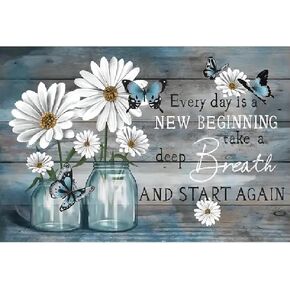 BOHADIY Daisy Diamond Painting Kits for Adults Diamond Art Kits for Adults Beginner, Inspirational DIY Full Drill Diamond Dots Paintings with Diamonds 5D Gem Art and Crafts Home Wall Decor Bottle