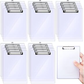 Epakh 20 Pcs Mini Clipboard 4 x 6 Inch Small Clipboards Clipboard Clear Plastic Clipboard with Low Profile Clip for Small Notepads(4 x 6 Inch)