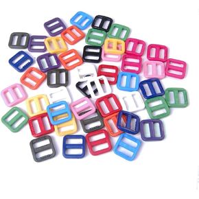 CooBigo 25pcs Mixed Color Plastic Slider Tri Glide Adjust Buckles for Dog Collar Harness Backpack Straps Webbing 5/8 inch FLC092(Mix-s)