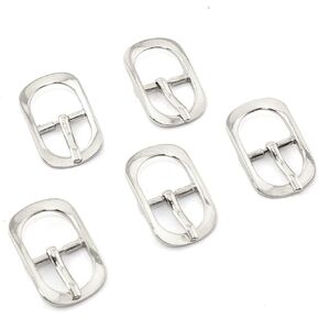 5pcs Halter Buckle 5/8" Silver Oval Center Bar Belt Buckles Single Prong Strap Buckles Tri-Glide Slide Buckles