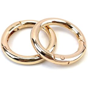 10 Pcs Round Carabiner Clips Black 1/2 Inch Spring O Rings Clasps Snap Buckles for Keychain Bag Purse Jewelry Making