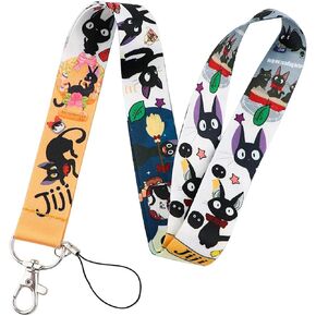 Gigi Jiji Black Cat Familiar Magic Witch Anime Manga 17.7" Neck Lanyard Keychain Holder ID Badge Mobile Phone Pin Strap