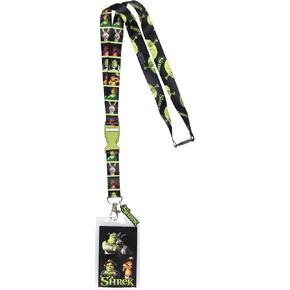 Shrek Ogre ID Reversible Lanyard Badge Holder Shrek Donkey Fiona Puss in Boots Character Card Shrek Rubber Charm Pendant