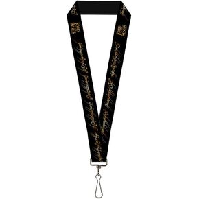Lanyard The Lord of the Rings One Ring Inscription Black Gold