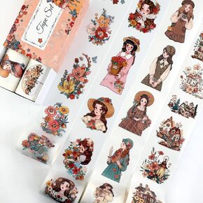 Dizdkizd Pre-Cut Coffee Themed PET Washi Tapes for Journaling, Scrapbooking, Vintage Aesthetic Tape Stickers for Junk Journal, Crafts, Planners, 4 Rolls in Kuwait