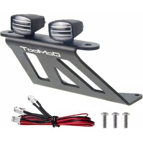 CW-01 Aluminum Front Skid Bumper with Square LED Lights for CW01 Tamiya Lunch Box Midnight Pumpkin Monster Grasshopper Hornet Chassis Upgrade Parts
