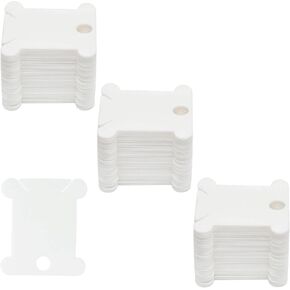 129 Pcs Embroidery Floss Bobbins Embroidery Floss Organizer, Plastic Embroidery Thread Cards for Cross Stitch Thread Holder Sewing Storage for DIY Sewing Craft(White)