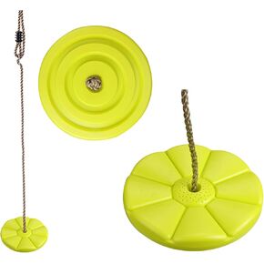 IFOYO Tree Swing Disc, Rope Swing Round Kids Swing Seat Strong Disc Swing for Outdoor Backyard Playground Holds 220lbs/100kg for 3-10 Years Kids Children, Yellow