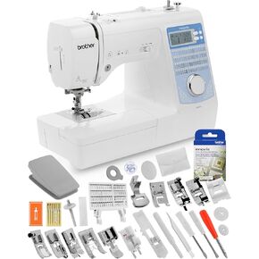 Brother Innov-is NS80E Computerized Sewing Machine w/Starter Package - Includes Brother 5 Sewing Foot Embellishment Pack + Mr. Vac & Mrs. Sew - Ready, Set, Sew Video