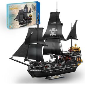 Pirate Ship Building Mini Blocks Kit, Blck Pearl Pirate Ship Building Toys for Adults, Toys Gift for Kids Boys 8-12, Not Compatible with Lego Pirate Ship Set, 1424 PCS (KK0026)