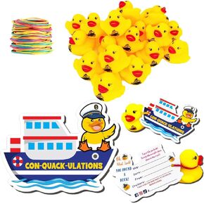 Duck Tags, Duck Tags for Cruising, 20 Pcs Rubber Ducks, 20 Pcs Cruising Tags, 20 Pcs Rubber Bands, Ducking Games Card, Cruise Ship Design - ConQuackulations