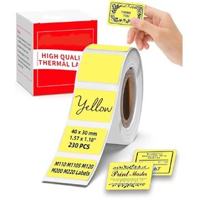 M110 Labels, M220 Labels 40x30mm(1.57"x1.18"), Holographic M110 Thermal Labels Compatible with Phomemo M110 M220 M221 M150 M250 M260 Label Maker, for DIY, Logo, Thanks, 230 Labels, Color