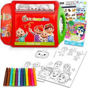 Cocomelon Coloring Activity Set Cocomelon Doodle Desk - 17 Pc Cocomelon Arts and Crafts Bundle with Cocomelon Coloring Pages, Puppy Stickers, Tattoos, and More (Cocomelon Art Set)