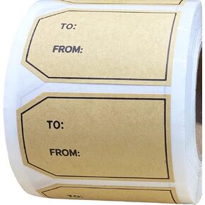 Natural Kraft Gift Tag Sticker, 500 Pcs Happy Valentines's Stickers for Gifts,Wrapping Paper,Holiday Present Stickers,1.2x2 Inches.