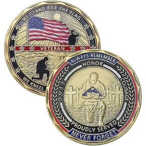 Glamtune US Veteran Challenge Coin Military Prayer Commemorative Coin