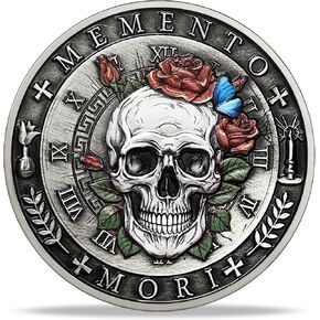 Memento Mori Skull Challenge Coin | Memento Mori Commemorative Coin for Daily Stoic Practice| Inspirational and Stoicism Presents for Men & Women