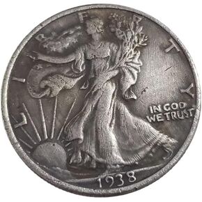 1918-1938 المشي الحرية نصف دولار 50C عملة نسخة الدولار عملة غير متداولة