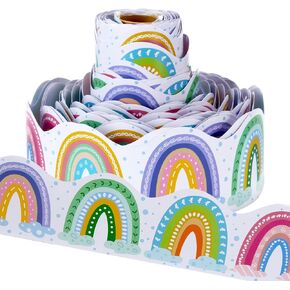 66 Feet Bulletin Board Borders Rainbow Bulletin Board Trim Classroom Borders for Bulletin Board Colorful Borders Classroom Bulletin Scalloped Border Classroom Decorations School Borders