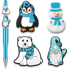 Cute Animals Focal Beads for Pens, Cartoon Silicone Focal Beads for Making DIY Bead Pens Keychain Jewelry (Style-2)