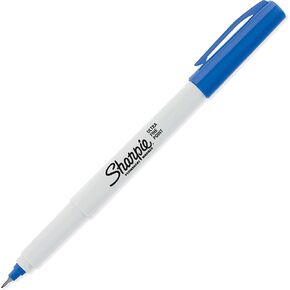 2 Pack 37003 Ultra-Fine Permanent Marker, Marks on Paper and Plastic, Resist Fading and Water, AP Certified, Blue Color, Pack of 12