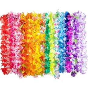Joyin Toy 36 Counts Hawaiian Leis Bulk, Tropical Flower Lei Hawaiian Lei Beach Hawaii Luau Party Favors Decoration Birthday Party Supplies(3 Dozen)