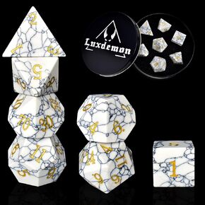 Starry Gemstone D&D Dice Set,Blue Sandstone ERPG Game Dice.Magic The Gathering Dice Set,DND Dice Sets