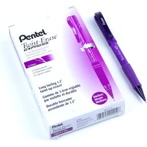 Pentel Twist Erase EXPRESS Automatic Pencil, 0.7mm Lead Size, Blue Barrel, Box of 12 (QE417C)