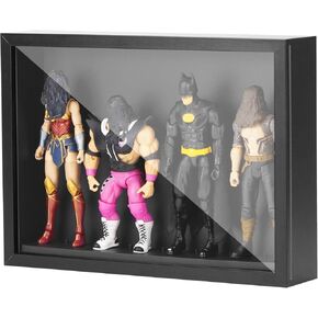 NC EBCO مجموعات العرض الخشبية المثبتة على الحائط تناسب المقتنيات 4 قطع 6 i Action Figure، حامل عرض الشكل مع ربط، مناسب لمقياس 1/12 Marvel Legends /DC/ GI Joe/ Motu Figure Toy، أسود in Kuwait