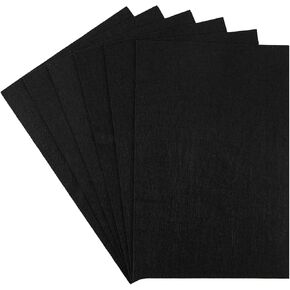 HaoFeiJH Black Felt Fabric Sheets - 6PCS Felt Squares - 8x12 A4 Stiff Felt Squares, 1 Colors Felt Papers, 2mm Felt for Sewing, Patchwork, Decoration, DIY Craft Felt