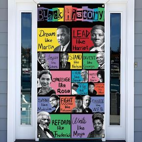 Black History Month Decorations February African American Heritage Celebration Party Door Cover School Classroom Office Door Decor