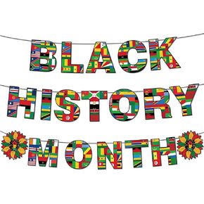 Black History Month Decorations, Black History Month Banner Party Decoration, Black History Month Banner African Worthwhile Commemoration Festival Decorations for Black History Party Favor
