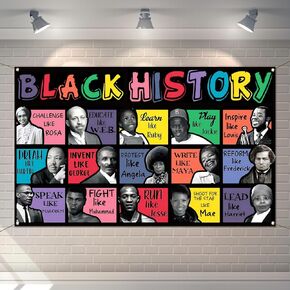 Black History Month Decorations Photo Booth Backdrop Historical African American Heritage Banner for School Classroom Bulletin Board Hallways Decor